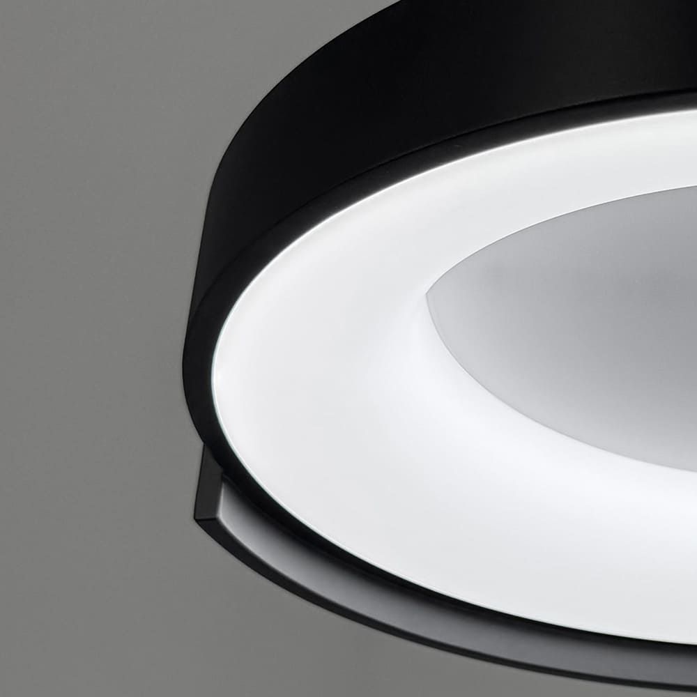 Стельовий LED-світильник у чорному корпусі на три режими Ø62х12 см 1906C-620 BK