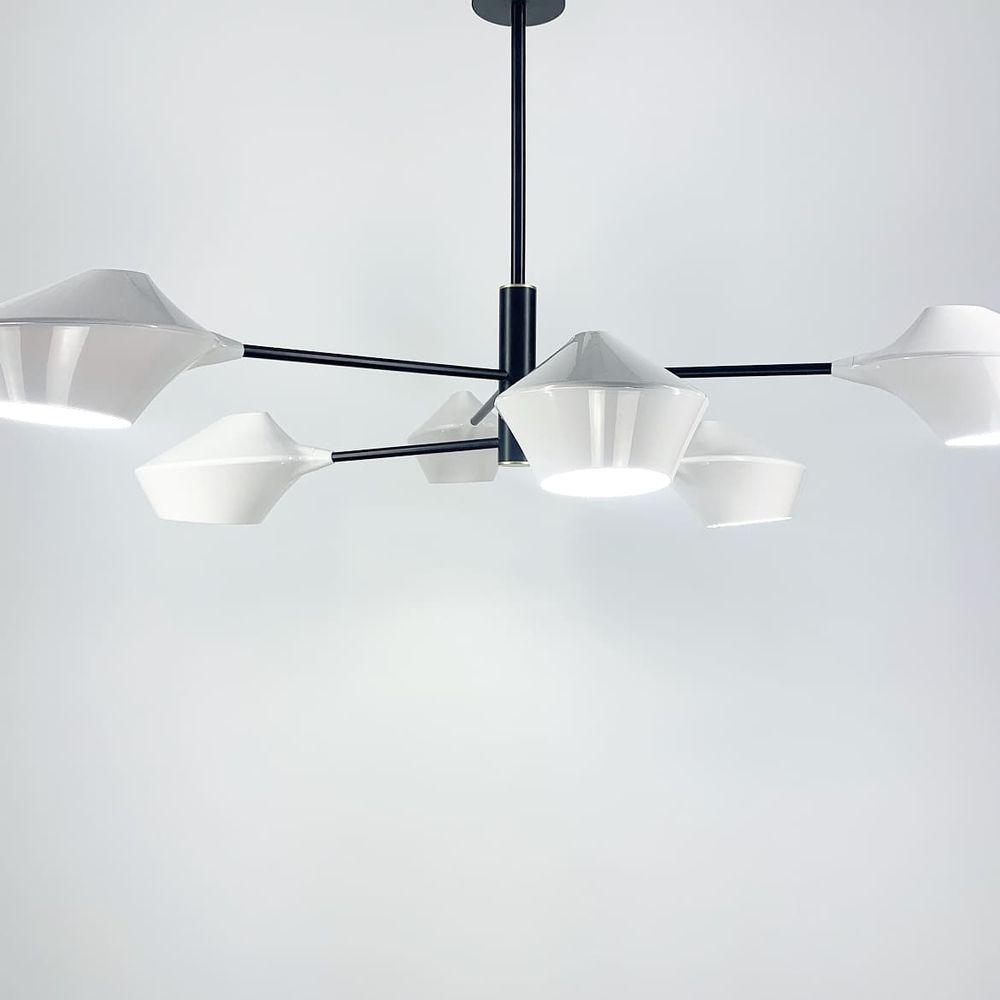 Оригінальна стельова люстра Lumina Deco у чорному каркасі