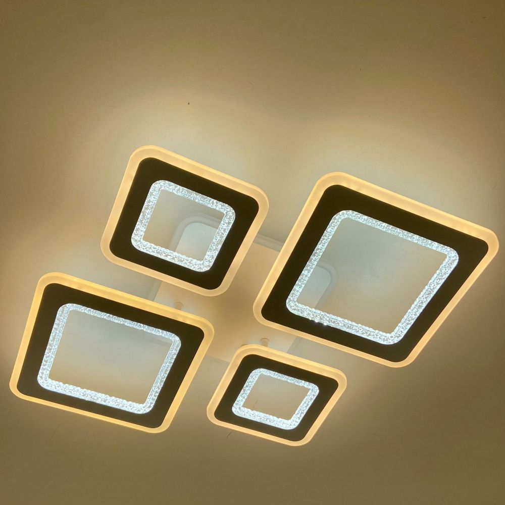 Люстра світлодіодна з пультом та додатком для телефону OVAL DOUBLE RGB 104+20W 5S біла