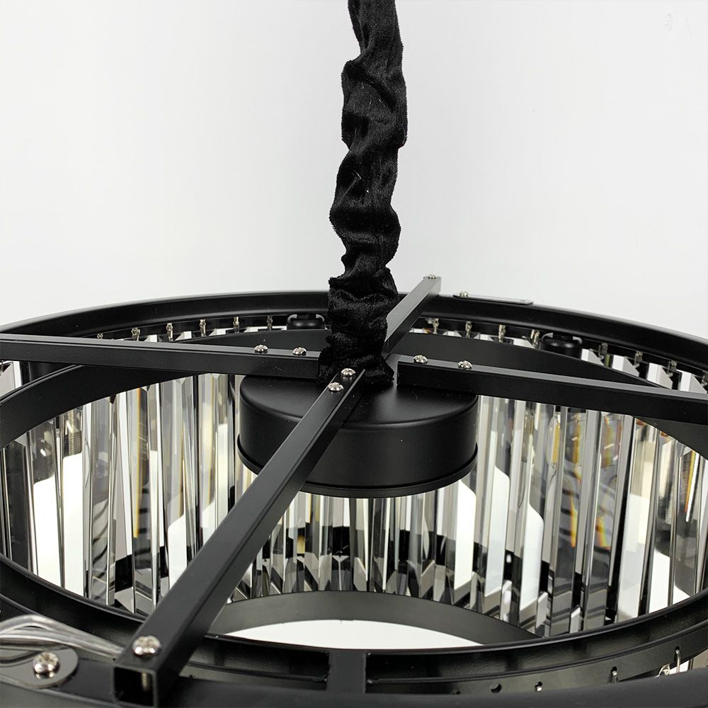 Люстра кришталева BLACK KAGE з графітовими пластинами MJ 160 BK 60 см
