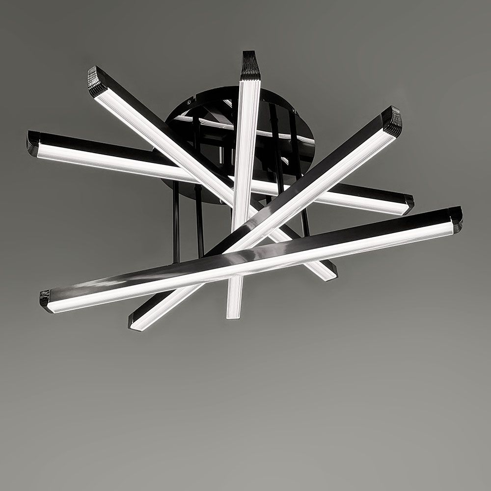 Футуристична Led люстра у корпусі чорний хром