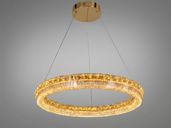 Люстра підвісна золота світлодіодна MD6027/600S-gold Ø 61см 95 W на три режима освітлення