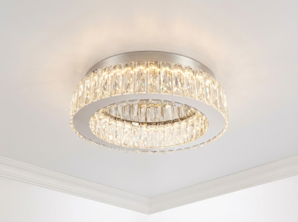 Сучасна LED люстра з кристалами, коло Ø 38 см, 45W 587/400CH