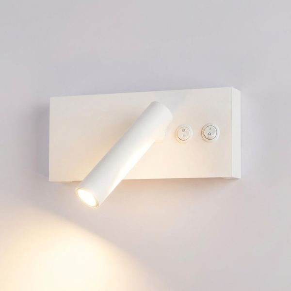 LED настінний світильник BITRIX-W 10W 4200K Ø 18*14 см білий з вимикачем на корпусі