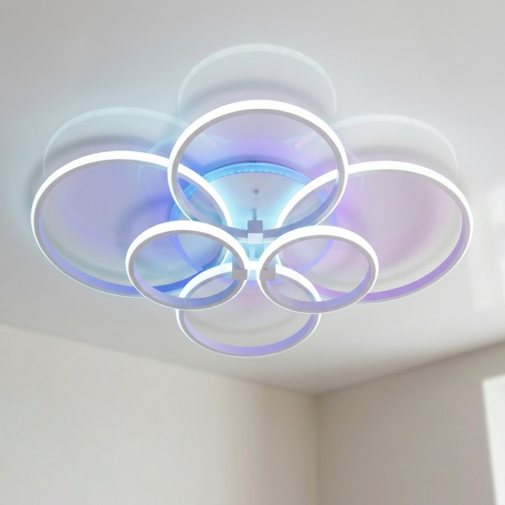Світлодіодна біла люстра круги Ø 75*60 см 2526/6WH 135 W