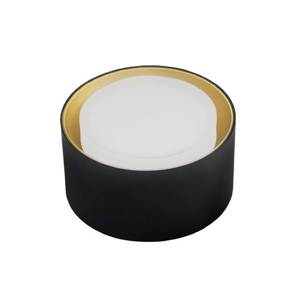 Cвітильник точковий накладний CAPRI GX53 IP20 круг чорний+золото