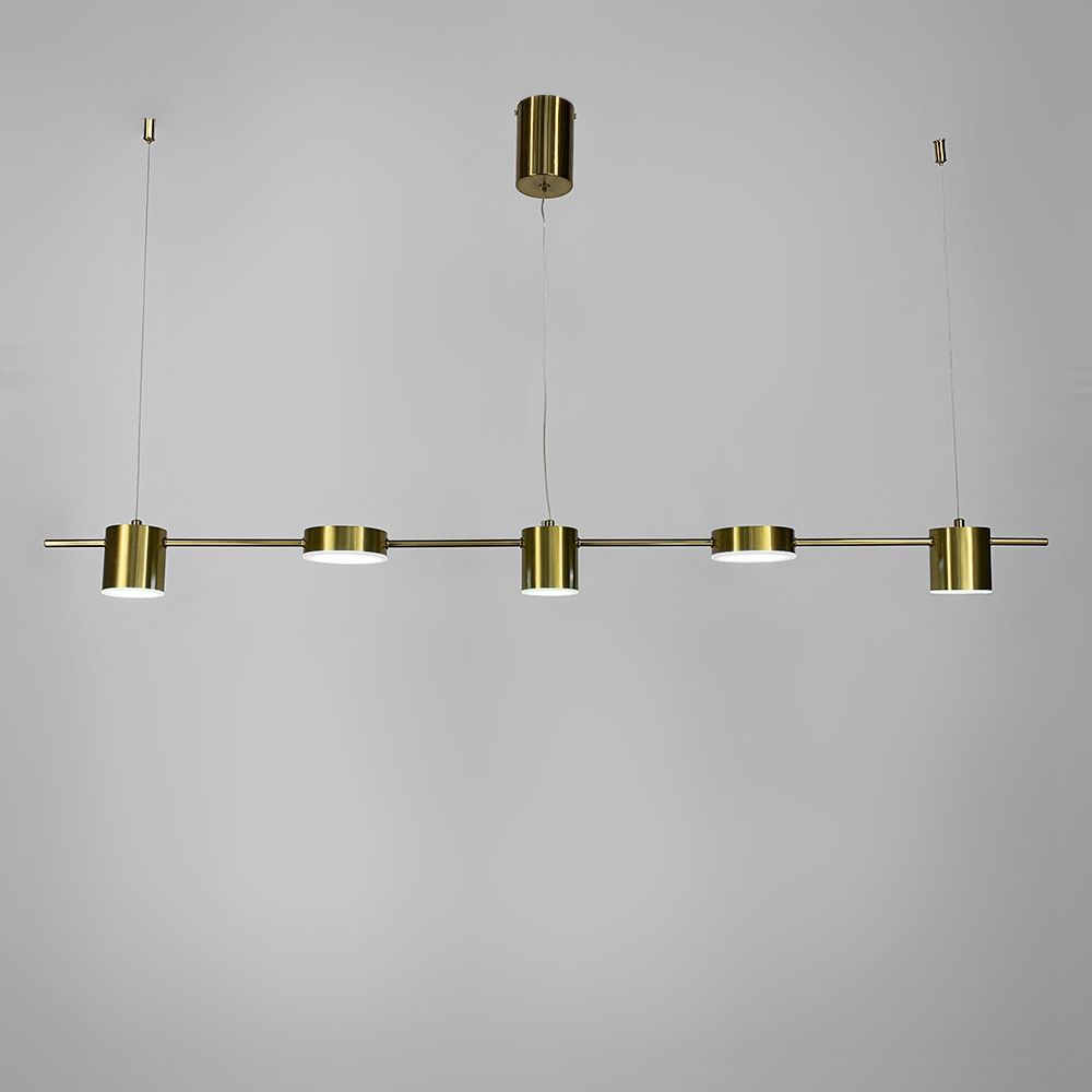 Чорна лінійна LED люстра LUMINA LUX MJ 117/5 AB латунь