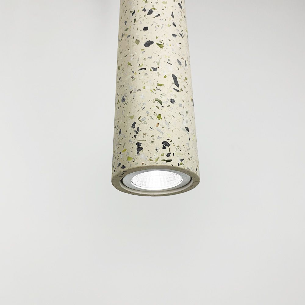 Підвісний білий бетонний світильник TERRAZZO CYLINDER LONG