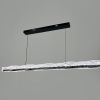 Люстра з видовженим підвісним корпусом з рельєфного хвилястого акрилу з поталлю 120 см MJ309-L1200 BK