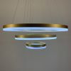 Світлодіодна LED люстра на три кільця у золотому каркасі 60+40+20 см 70W