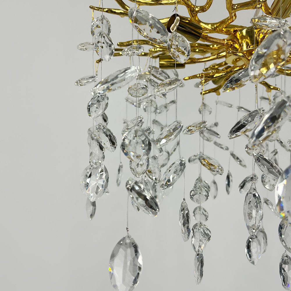 Вишукана золота люстра DIAMINA з кришталевим камінням Ø 50 см 33007-460 GD
