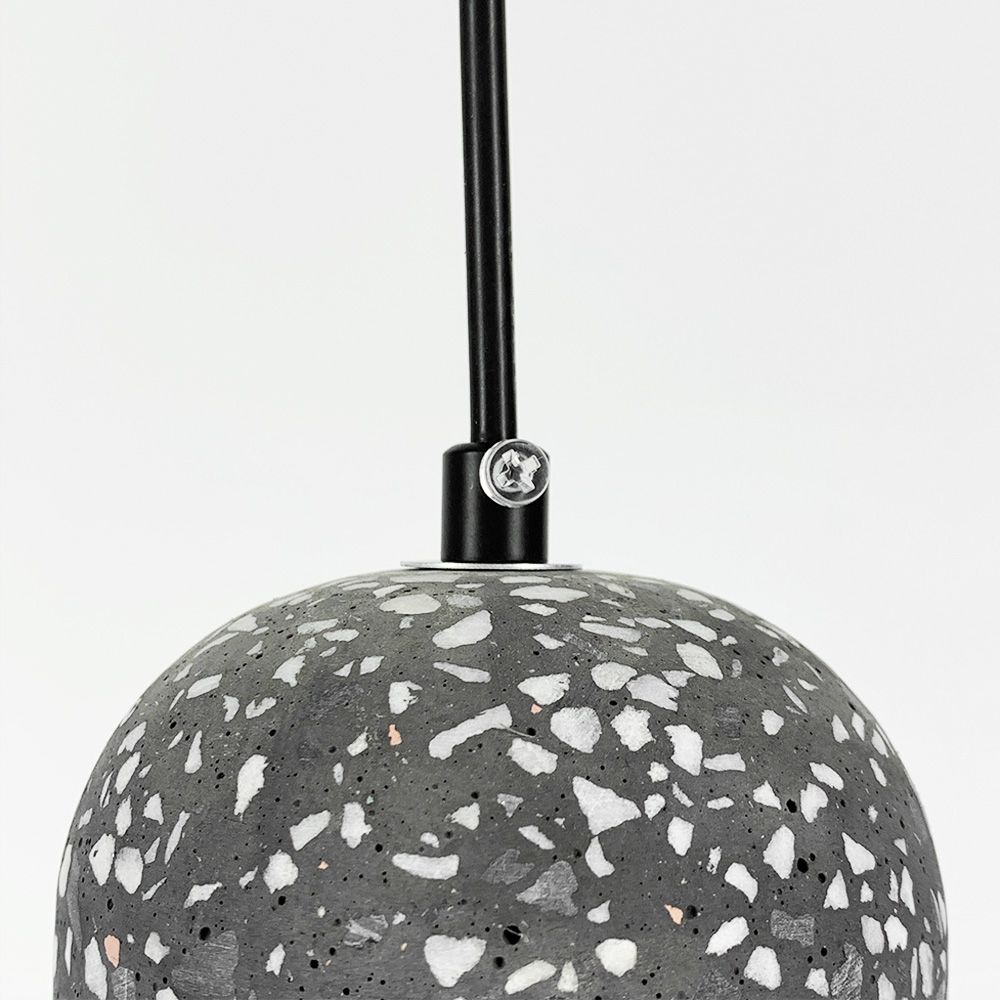 Підвісний чорний бетонний світильник TERRAZZO DOME MJ 166/1 BK
