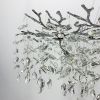 Видовжена срібна люстра DIAMINA з кришталевим камінням 120 см