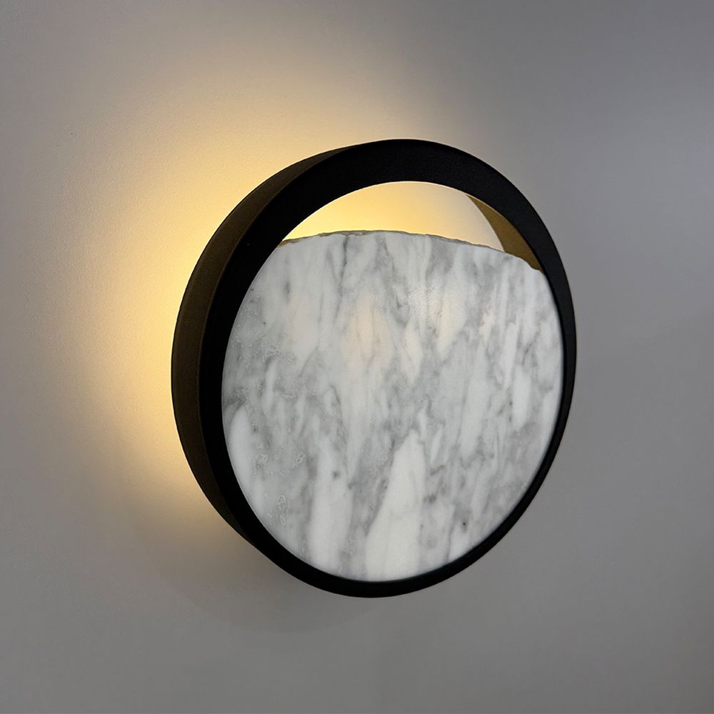 Сучасна модель чорного бра Eclipse wall з мармуровим камінням WA221-240 BK