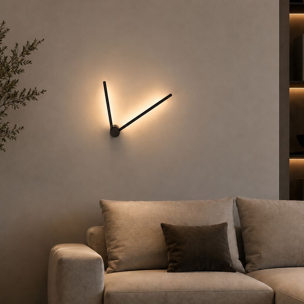 Регульоване лінійне Led бра у чорному корпусі на три режими W903/2 BK