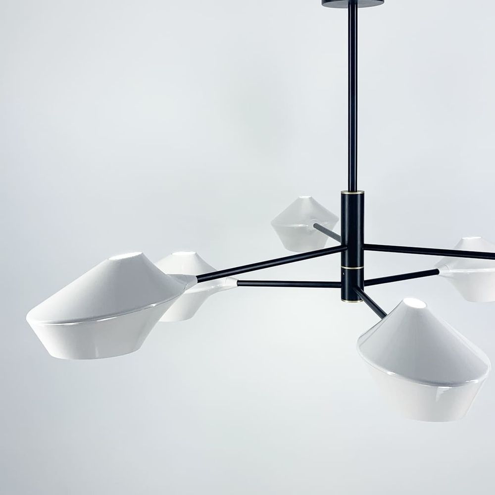 Оригінальна стельова люстра Lumina Deco у чорному каркасі