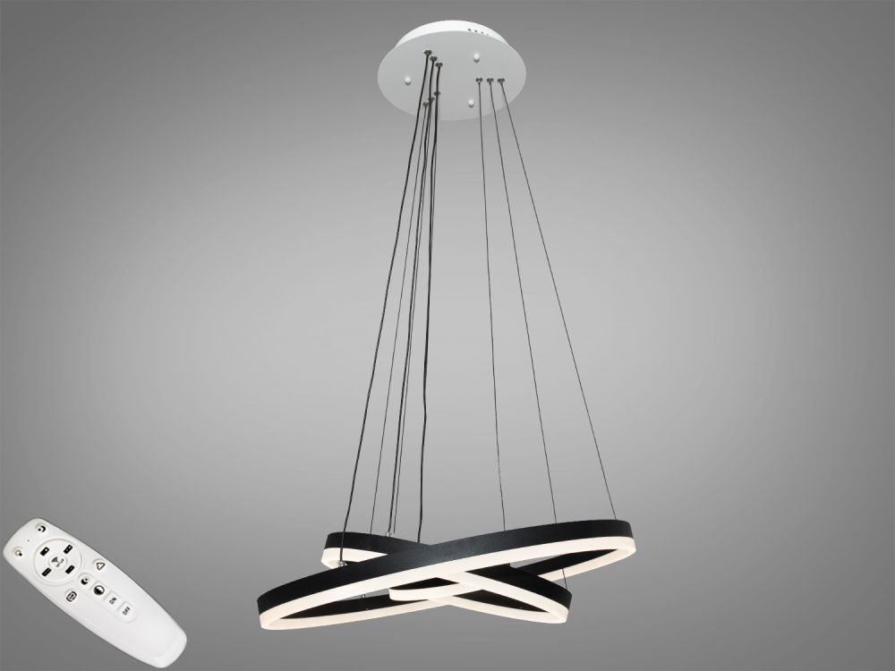Люстра підвісна світлодіодна D8174-600+400+200BK dimmer