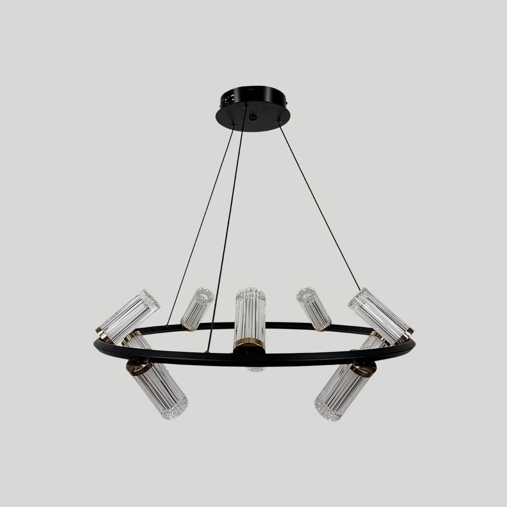 Кільцева Led люстра із 10 плафонами у чорному корпусі Ø70 см ZL3087/10