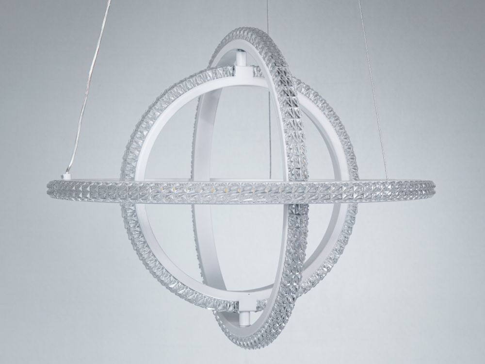Підвісна біла LED люстра з пультом управління D8702/400-3WH Ø 40 см