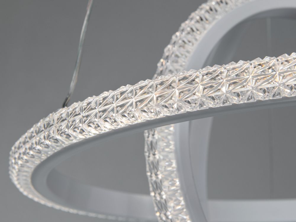 Підвісна біла LED люстра з пультом управління D8702/400-3WH Ø 40 см