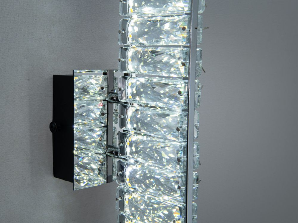 Настінне бра LED з кришталем хром 15 Вт Ø 45 см D88011/B-450CH