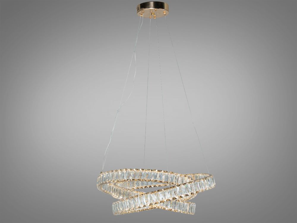 Підвісна кришталева золота LED люстра Ø 60 см D8875/600G