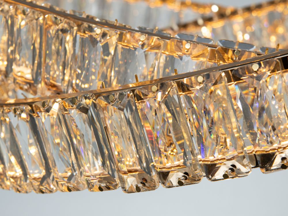 Підвісна кришталева золота LED люстра Ø 60 см D8875/600G