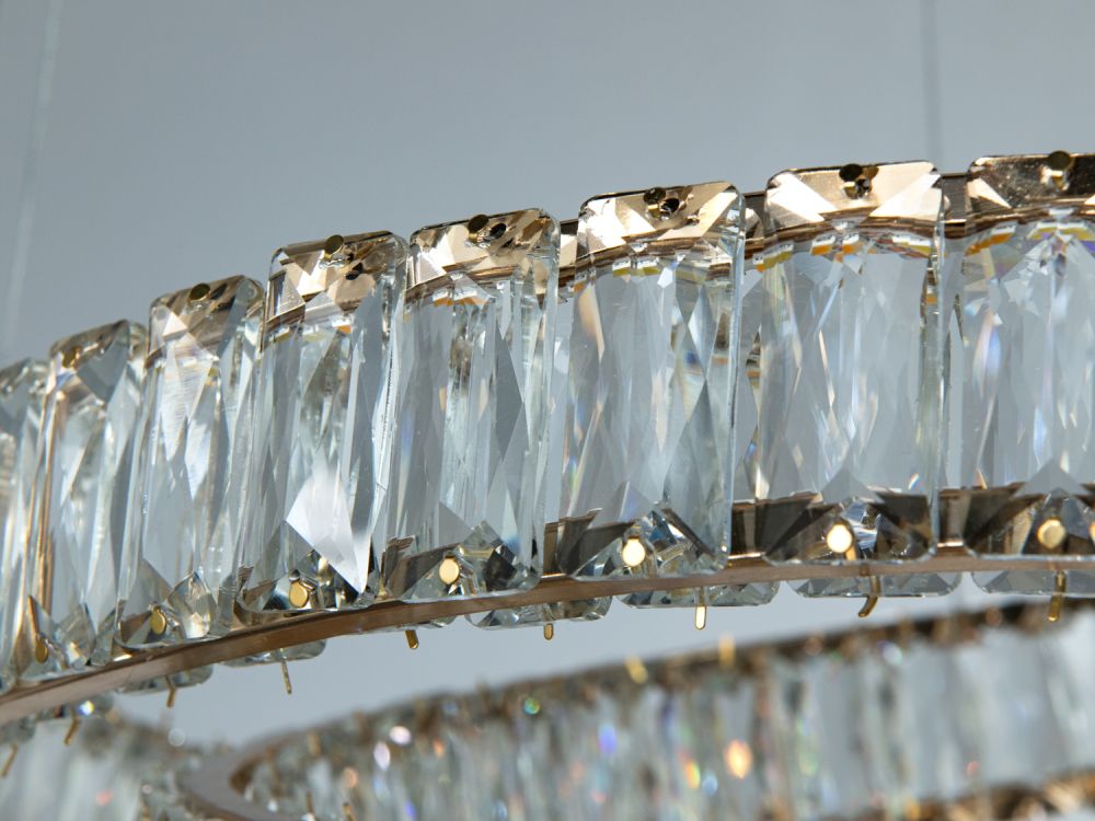 Підвісна кришталева золота LED люстра Ø 60 см D8875/600G
