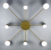 Стельовий LED світильник золотистого кольору на 8 джерел освітлення