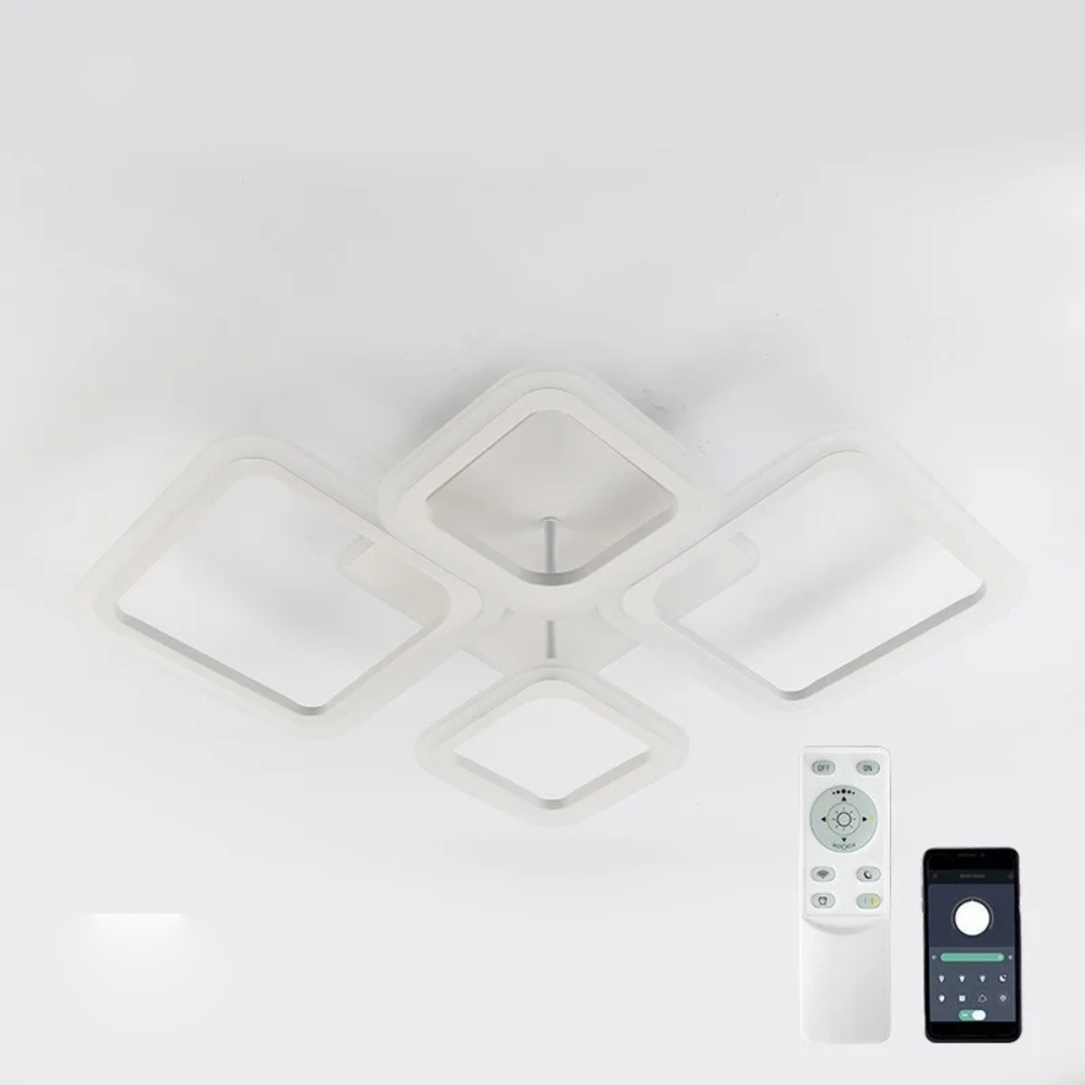 Люстра світлодіодна з пультом OVAL RGB 90W 5S біла