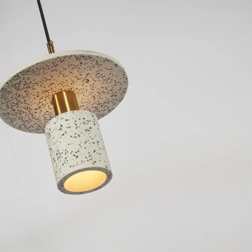 Підвісний білий бетонний світильник TERRAZZO CYLINDER 30 см