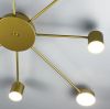 Стельовий LED світильник золотистого кольору на 8 джерел освітлення