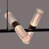 Видовжена Led люстра із 12 плафонами у чорному корпусі 120 см ZL3087/12 L