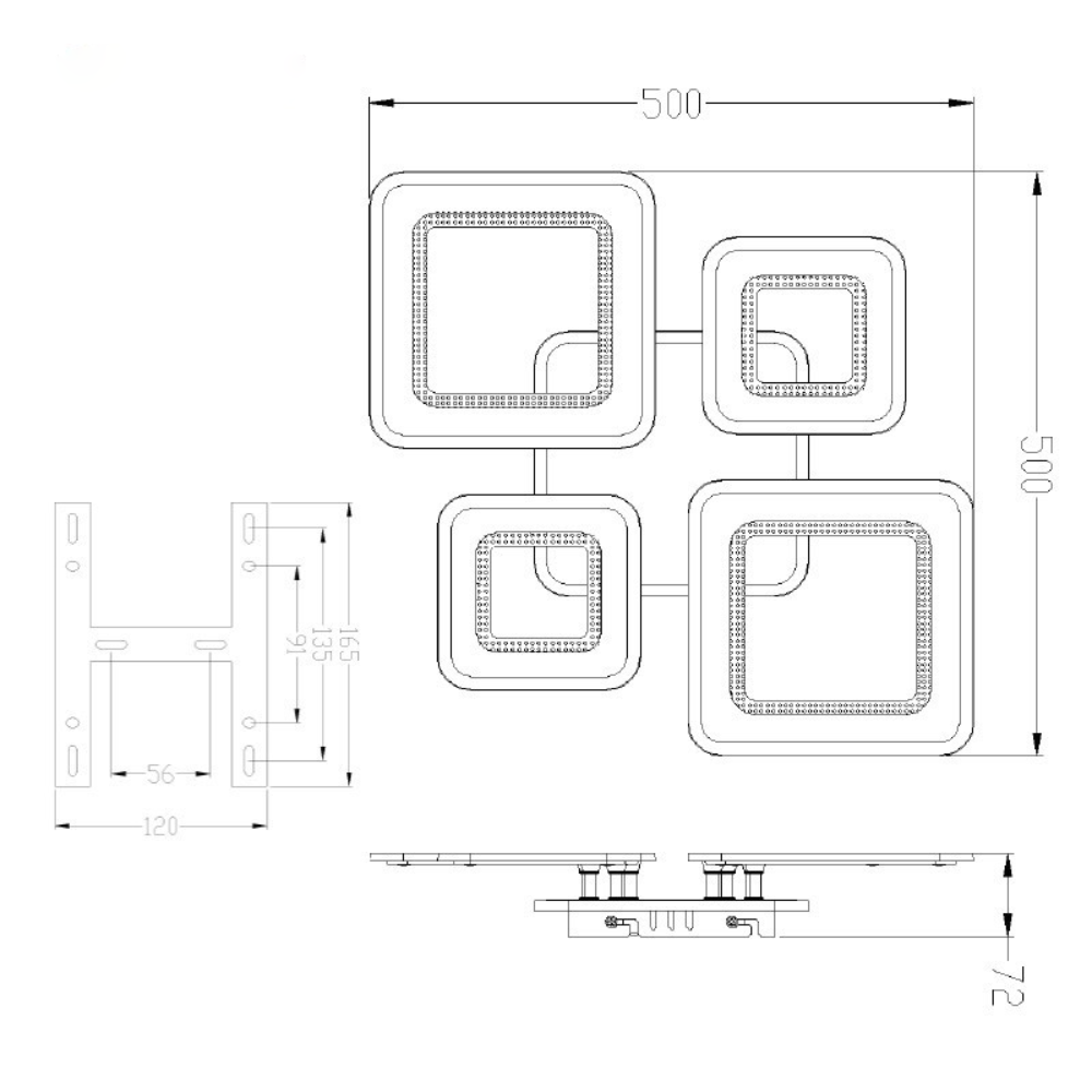 Люстра світлодіодна з пультом та додатком для телефону OVAL DOUBLE RGB 104+20W 5S чорна