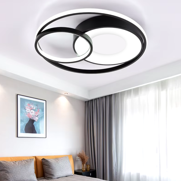 Led люстра кругла з пультом керування DUOS 100 Вт чорна Ø 50 см