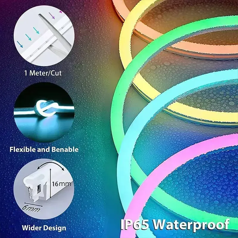 Гнучка вологостійка світлодіодна стрічка DYVOSVIT RGB 10W 5 м IP65