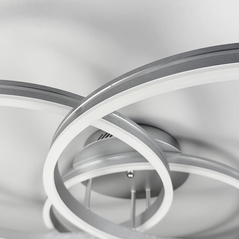 LED світильник білий на 3 кільця у сірому корпусі Ø 80 см A 55065/3 Silver+CH