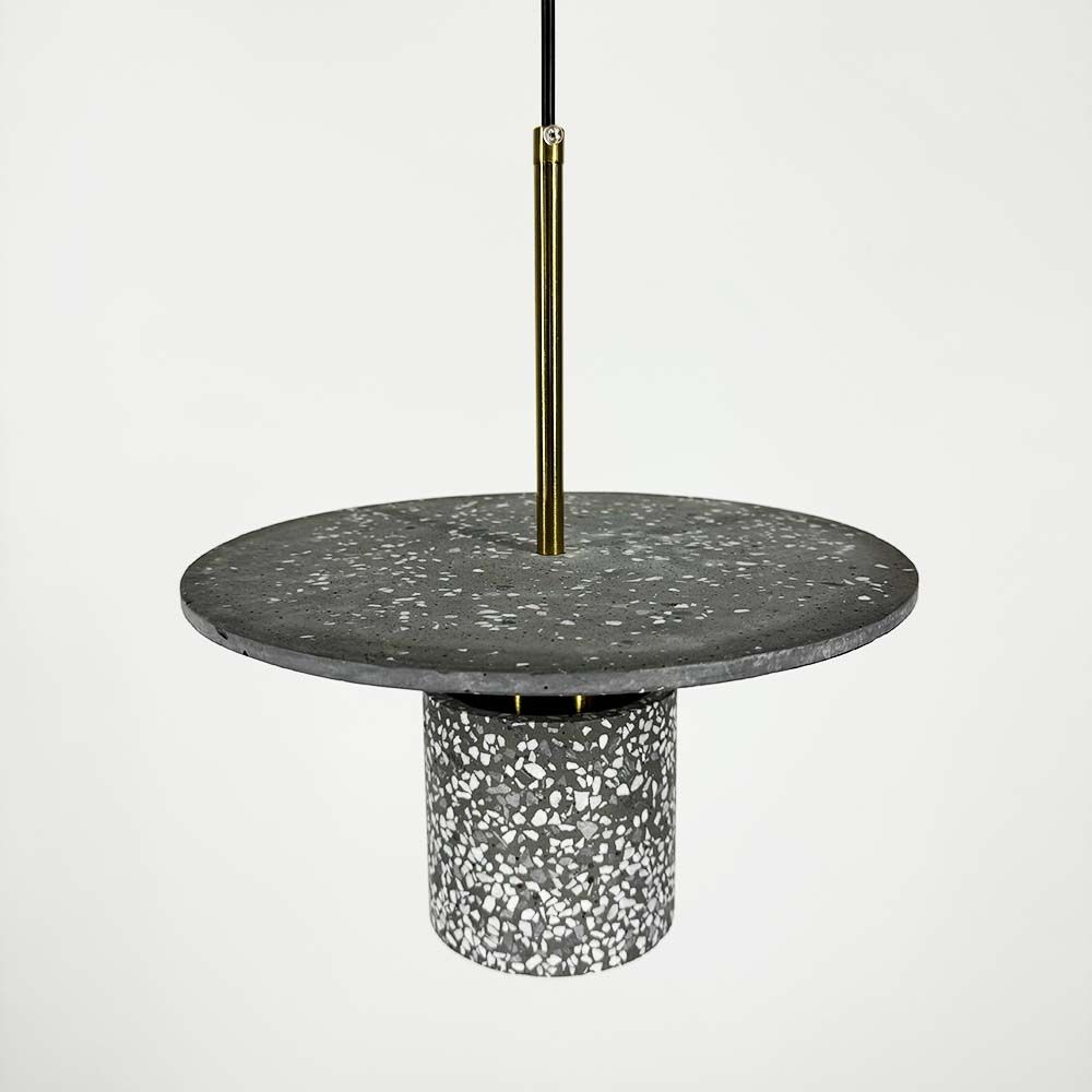 Підвісний сірий бетонний світильник TERRAZZO CYLINDER 30 см