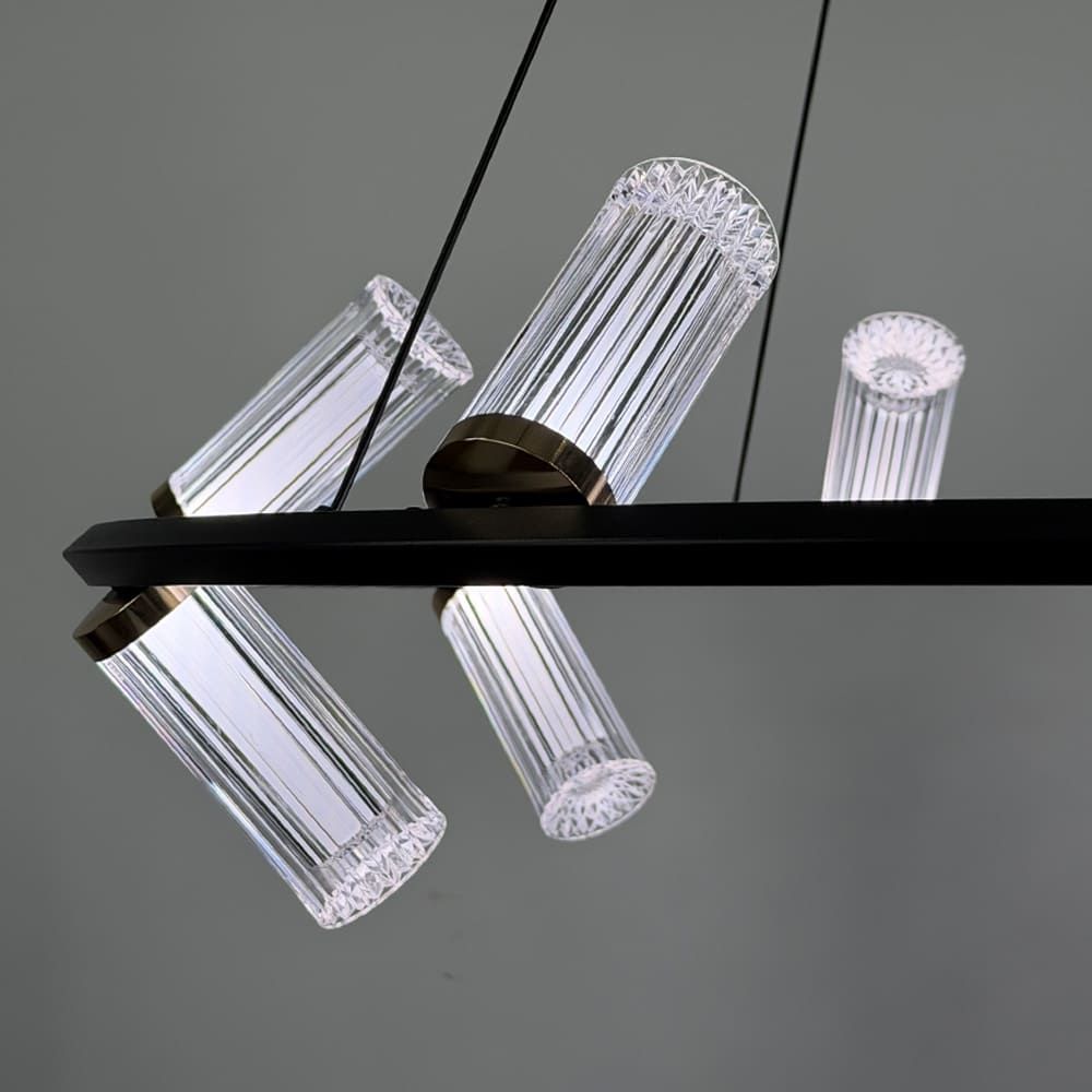 Кільцева Led люстра із 10 плафонами у чорному корпусі Ø70 см ZL3087/10