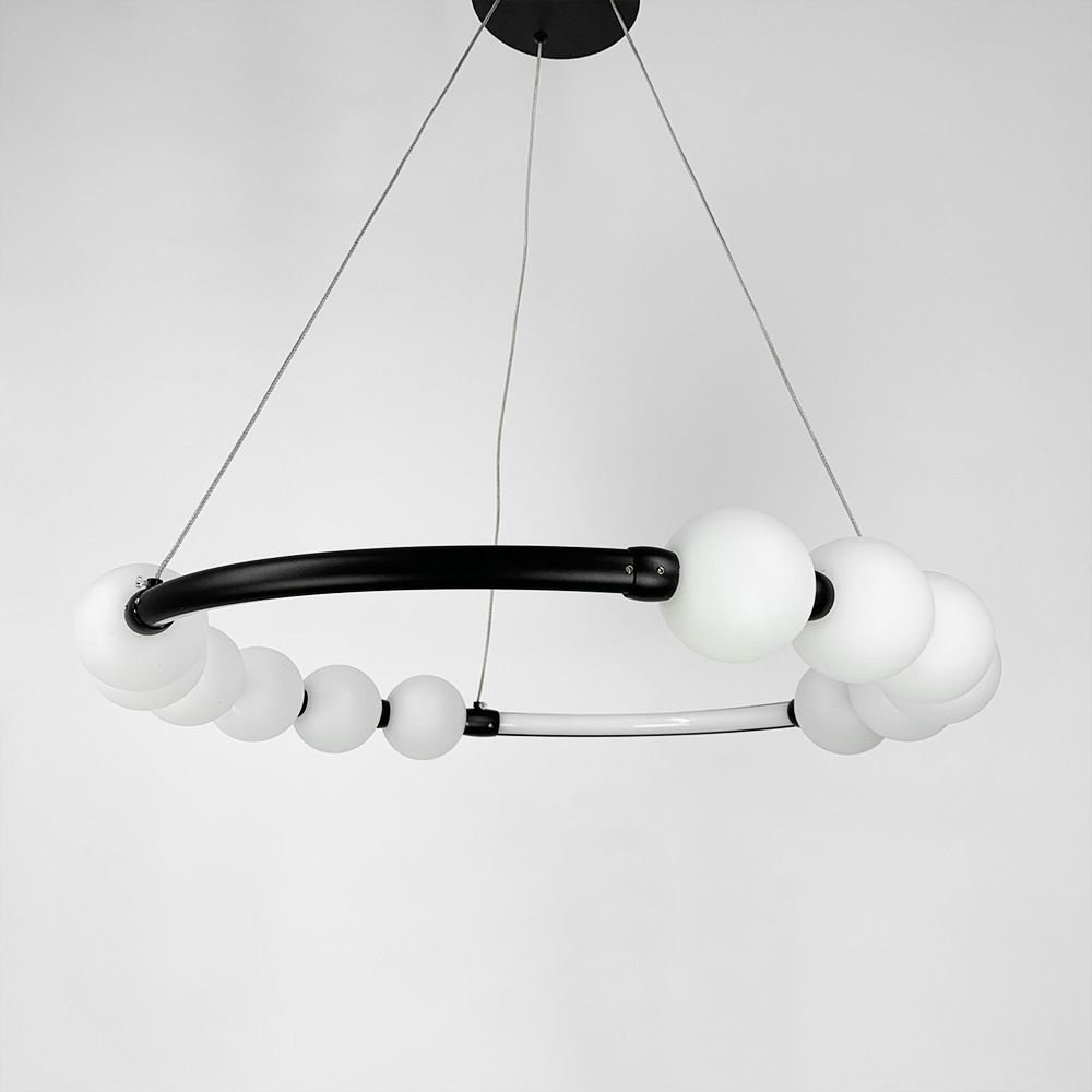 Люстра Nordic Pearl 60 см на 3 режими в чорному кольорі SG 33-600 BK