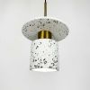 Підвісний білий бетонний світильник TERRAZZO CYLINDER MJ 162-200 WT