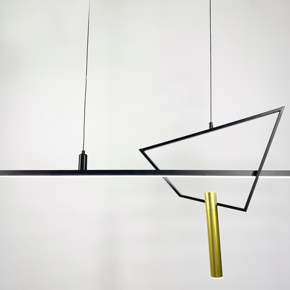 Геометрична видовжена люстра Island MJ 25-1200 BK довжина 120 см