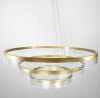 Світлодіодна сучасна  золота LED люстра на 3 кільця з діаметром 40+60+80 см