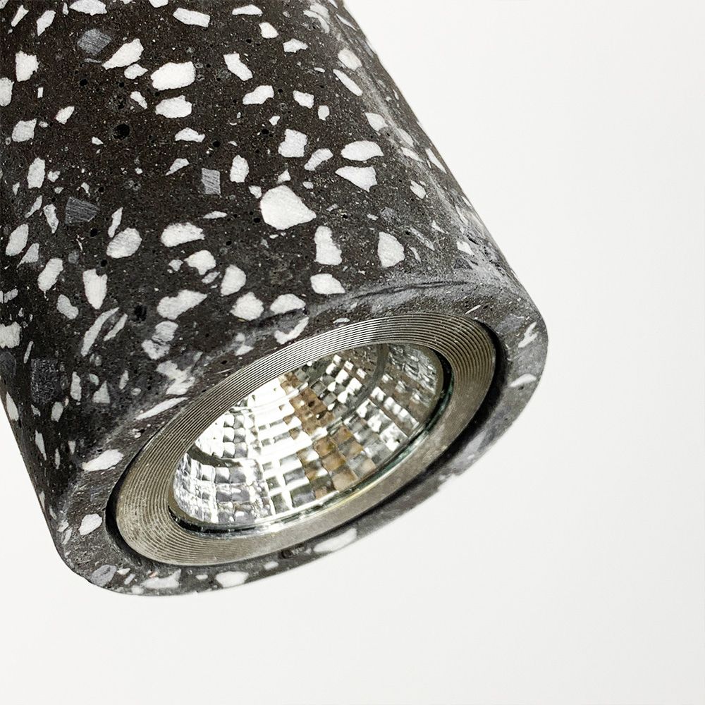 Підвісний сірий бетонний світильник TERRAZZO CYLINDER LONG