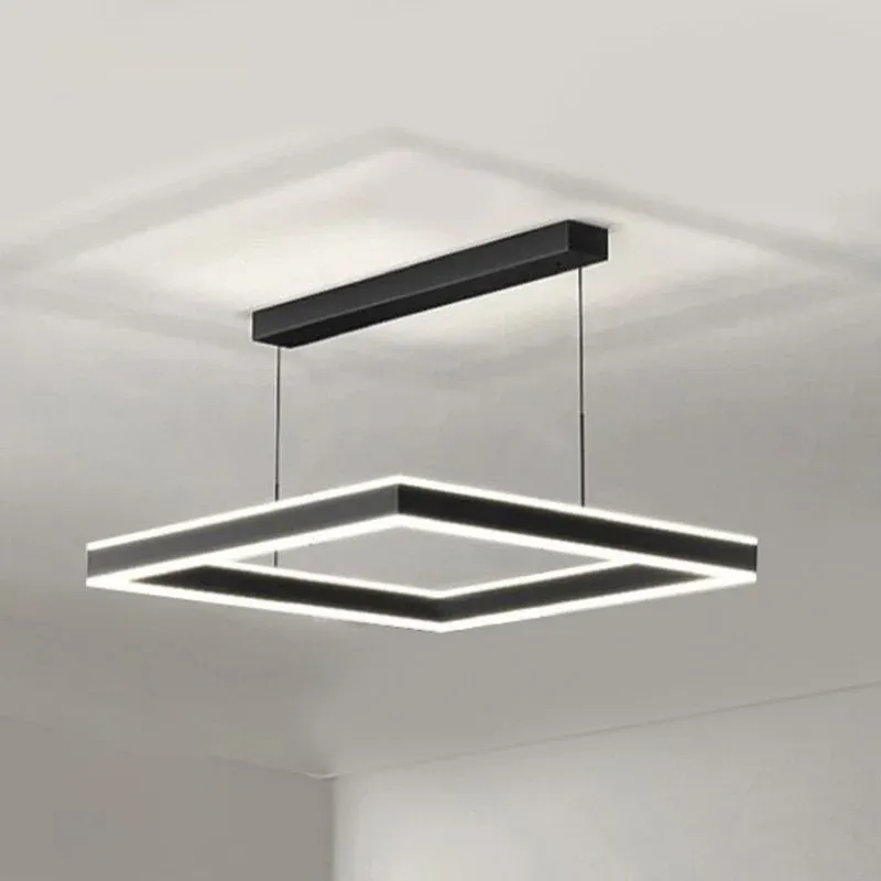 Люстра підвісна чорна світлодіодна з пультом STELLA 100W BLACK