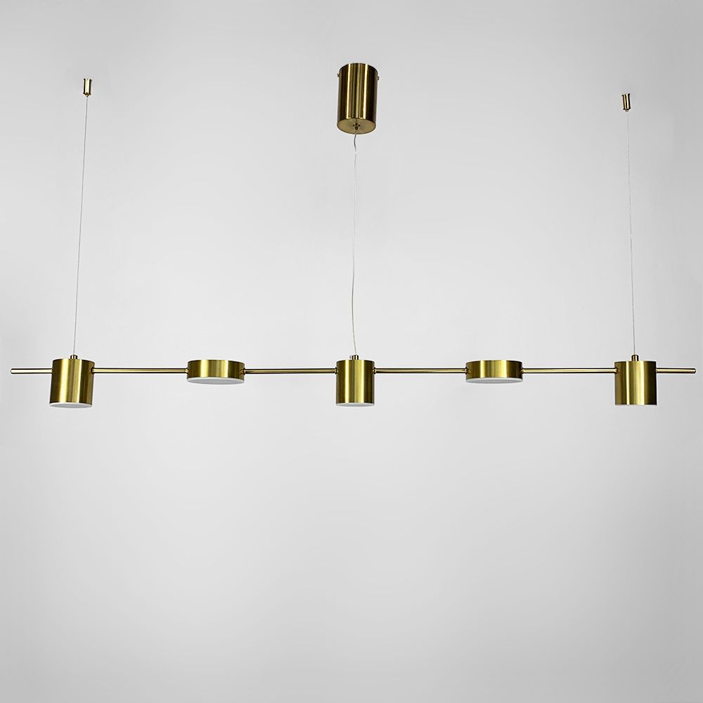 Чорна лінійна LED люстра LUMINA LUX MJ 117/5 AB латунь