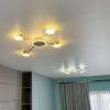 Стельова LED люстра-супутник кольору латунь