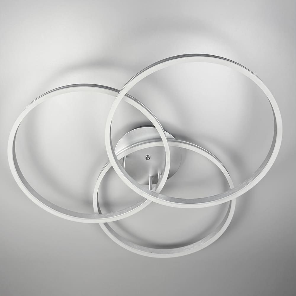 LED світильник білий на 3 кільця у сірому корпусі Ø 80 см A 55065/3 Silver+CH