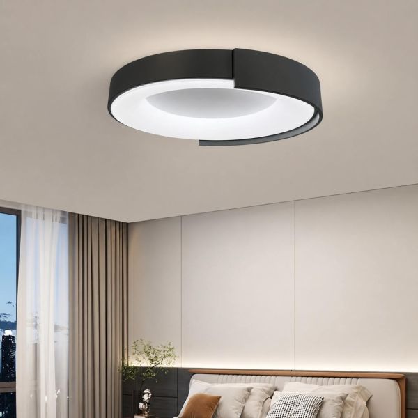 Стельовий LED-світильник у чорному корпусі на три режими Ø62х12 см 1906C-620 BK