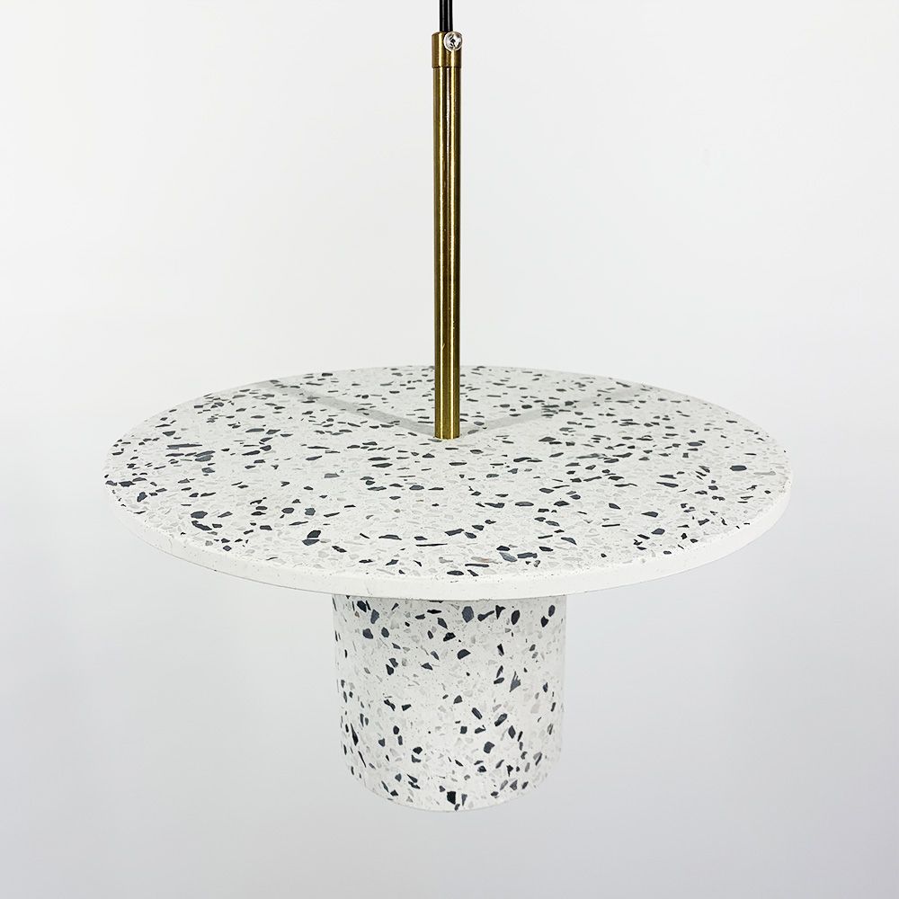 Підвісний білий бетонний світильник TERRAZZO CYLINDER 30 см